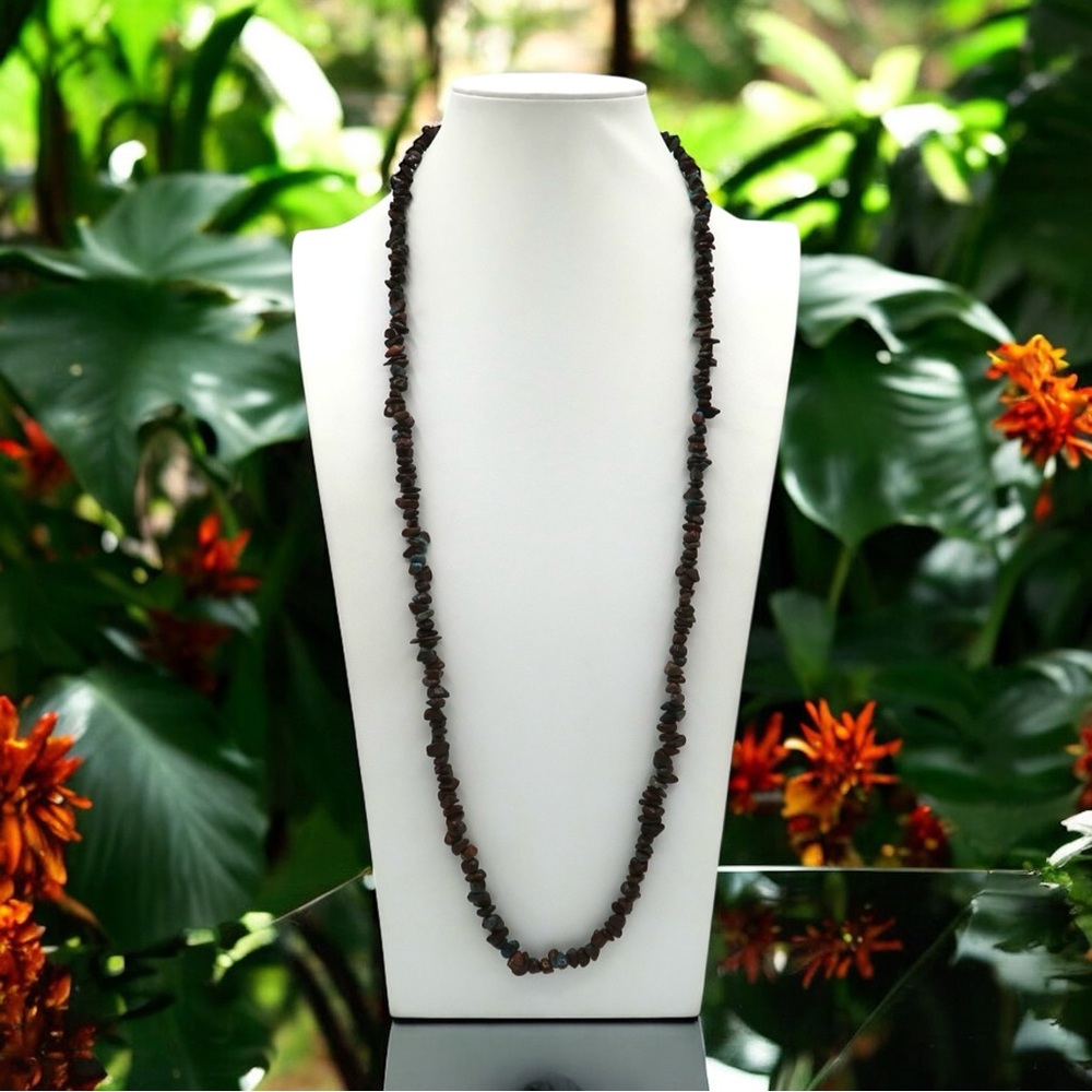 BLOODSTONE NATURAL CHIP NECKLACE
